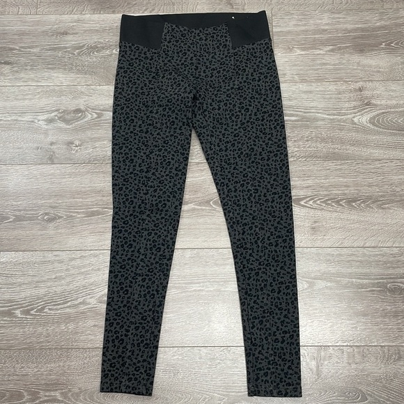 Loft Leopard Animal Print Ponte Mid Rise Leggings Wide Elastic Waistband S - Picture 7 of 13